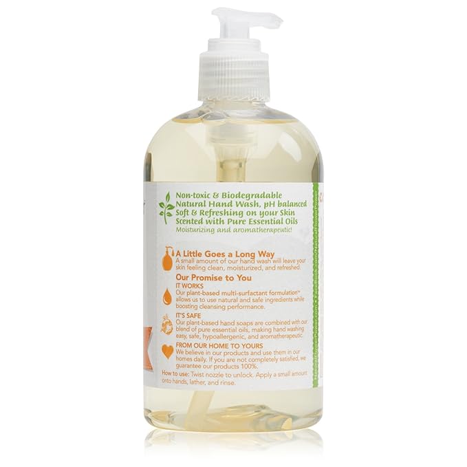 Liquid Hand Soap – Plant-Derived and Bio-Based Formula – Sulfate-Free, pH-Balanced, Vegan 3 Pack – Citrus & Spice – 3 x 12 oz