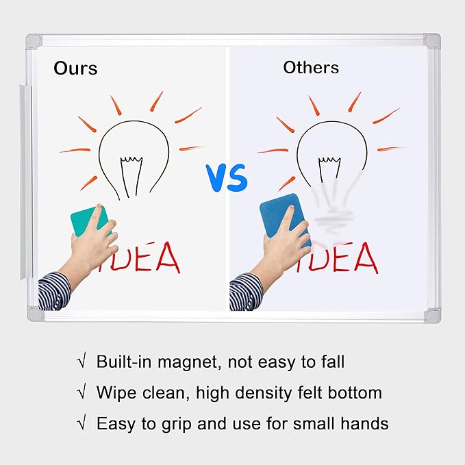 Mini Dry Erase Erasers, IHPUKIDI 48 Pack Magnetic Whiteboard Dry Erasers Chalkboard Cleaner Wiper for Kids and Classroom Teacher Supplies, Home and Office (2 x 2 Inch) Green