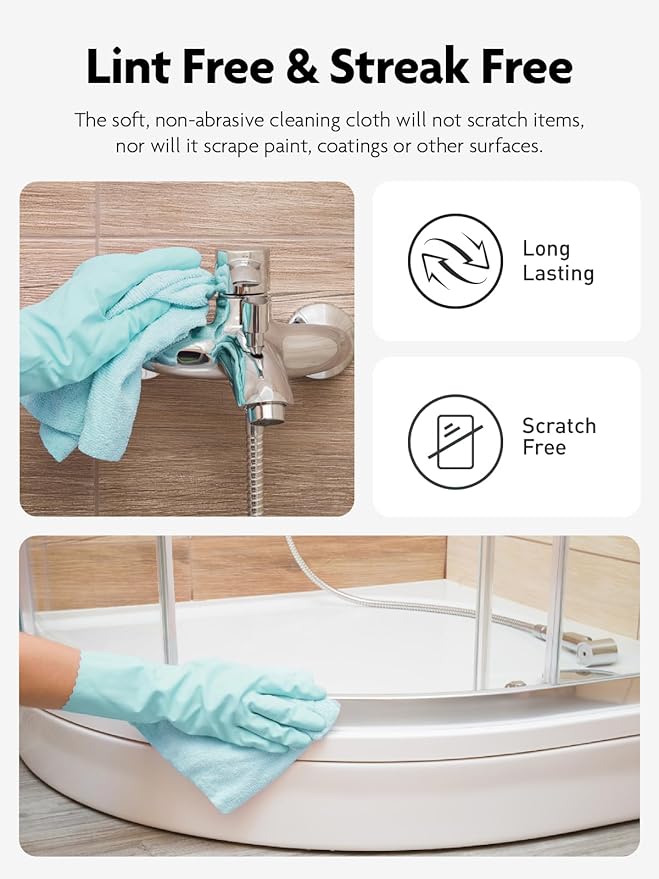 Fantasticlean Microfiber Cleaning Cloth Roll -40 Pack, Tear Away Microfiber Towels, 12" x 12", Reusable, Washable, Scratch Free, Ultra Absorbent Dish Rags for Car, Home, Garage or Shop (Blue)