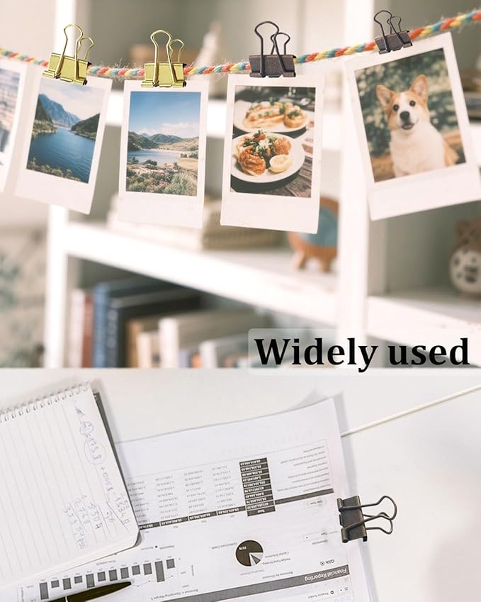 Large Binder Clips 1.25in 12-Pack - Heavy Duty Clamps for Files & Food Bags