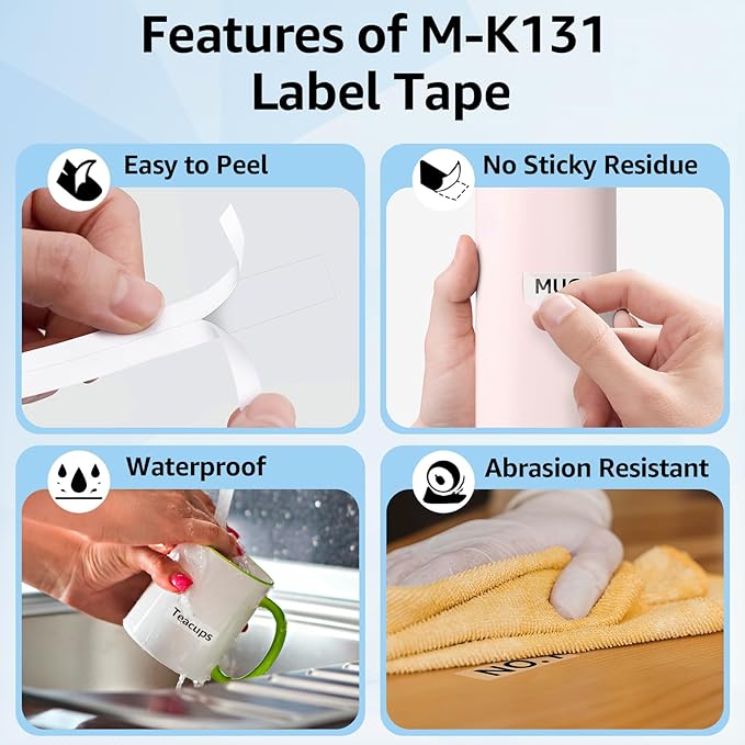 Compatible for Brother P-Touch M Tape M-K131 MK131 M131 MK-131 Black on Clear Label Tape 0.47" (12mm) x 26.2ft for PT-90 PT-M95 PT-70 PT-70BM PT-85 PT-80 PT-45 PT-65 Label Makers, 3 Pack