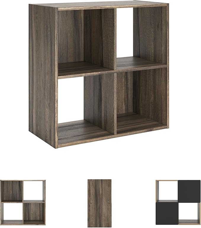Signature Design by Ashley Shallifer 4 Cube Storage Organizer or Bookcase, Brown