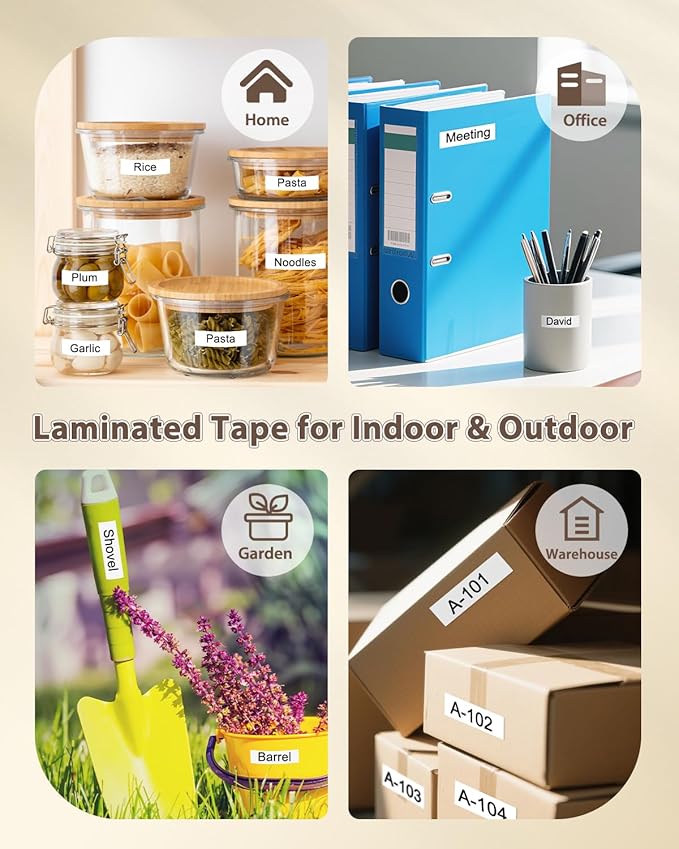 TZe-221 TZ Tape 9mm 0.35 Laminated White Compatible with Brother Label Maker Tape TZe-221 PTouch 3/8" Work with Brother PTouch D220 PTD210 PTH110 PTH111 PTP710BT PTD400 Cube, 6-Pack