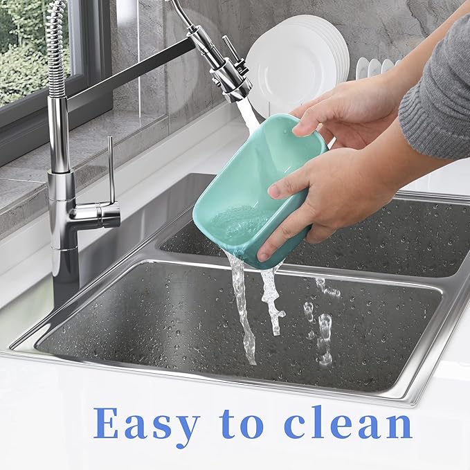 GDCZ Ceramics Butter Dish with Wooden Lid- Large Covered Butter Holder for Countertop, Butter Keeper Container Perfect for Holds 4X 4oz West/East Coast Butter,Turquoise