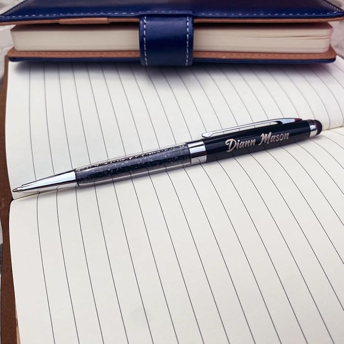 Personalized Crystal Ballpoint Pens with Stylus - Engraved your Name Or Message Pens for Executives, Teachers, and Students. Ideal Gift for Graduations, Promotions 12pcs/Pack