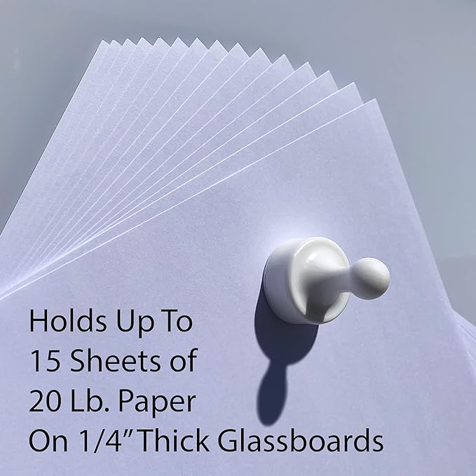 GLASSBOARD STUDIO Powerful Neodymium Magnets, Pawn-Shaped - Strong Fridge/Refrigerator and Whiteboard Magnet, Ideal for Office, Kitchen, Crafts - Rare Earth, Heavy Duty (2, White)