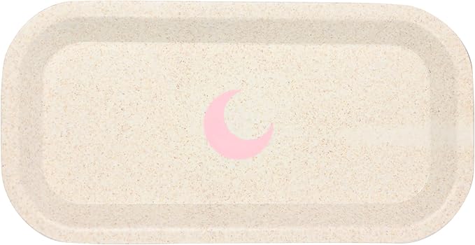 Brando Moon Small Tray - Cream Lightweight Plant Based Tray - Made from Plants - Low Carbon Kitchen Tool - Curved Edges and Smooth Surface - Travel Size 8 x 4.1 inches
