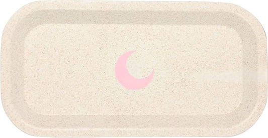 Brando Moon Small Tray - Cream Lightweight Plant Based Tray - Made from Plants - Low Carbon Kitchen Tool - Curved Edges and Smooth Surface - Travel Size 8 x 4.1 inches