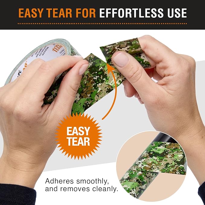 Heavy-Duty Camo Packing Tape (1 Roll) - Strong Camouflage Tape for Concealing, Decorating, Crafts, Temporary Fixes, and More - School & Office Supplies (48mm x 50m per Roll)