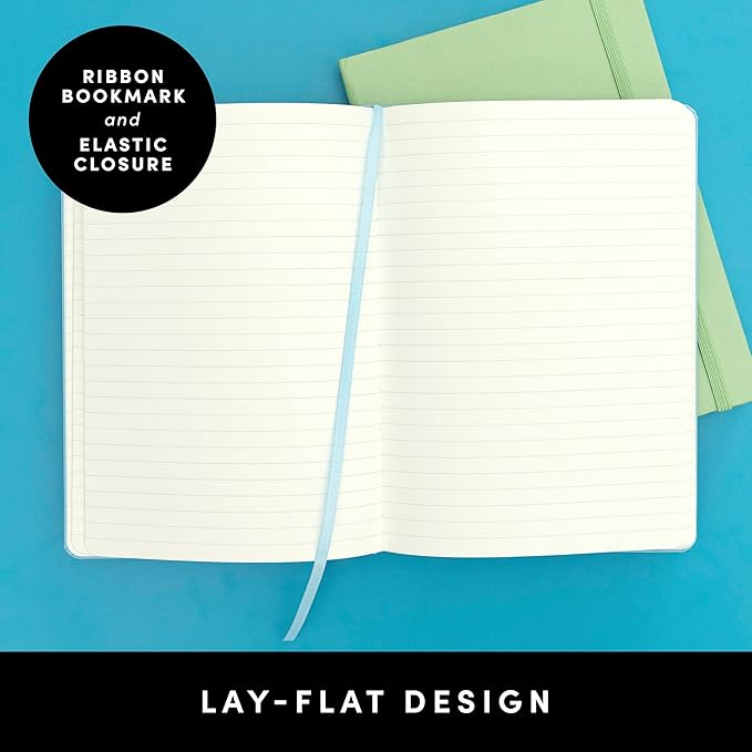 PAPERAGE Lined Journal Notebook, 3 Pack, (Black), 160 Pages, Medium 5.6 in x 8 in - 100 GSM Thick Paper – Hardcover Journaling Notebook for Work, School & Note Taking