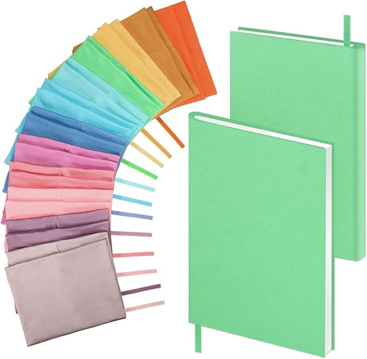 PerKoop 12 Pcs Jumbo Book Covers Stretchable Fabric School Book Protector Reusable Washable Cover Protector for Most Hardcover Textbooks(Vivid Colors,9 x 11 Inch)