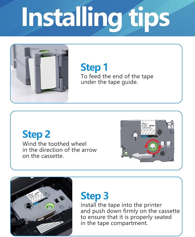 Weemay 3 Pack TZe 145 18mm White on Clear Laminated Label Tape Compatible with Brother Label Maker Tape TZe-145 TZe 145 TZ-145 TZ145 for PTD400AD PTD610BT PTD600 PTD410 Printer, 0.7" x 26.2'