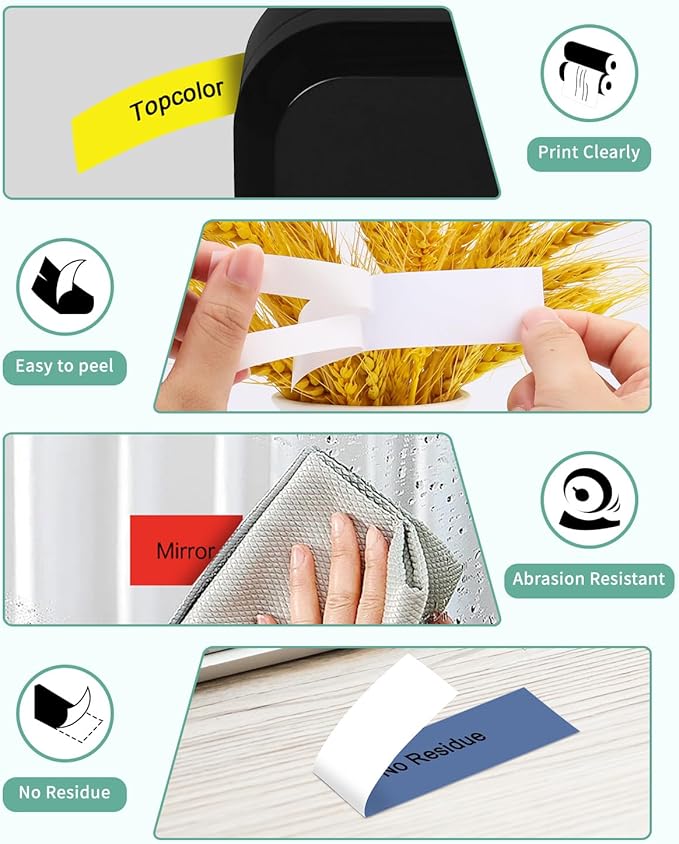 6-Pack 24mm 0.94" Label Maker Tape Compatible for Brother Label Tape 1 Inch PTouch Tze Tz 24mm Laminated Colored for PTP710BT PT-D610BT PTD600 PT2300, White/Red/Yellow/Blue/Green/Pink