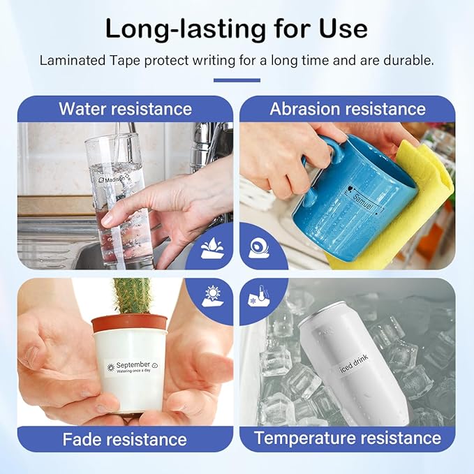 Labelife Label Maker Tape 18mm Clear TZe-141 Compatible with Brother P Touch TZe TZ Tape 18mm 0.7 Laminated Clear TZe141 TZ-141 3/4 Inch Label for Ptouch PTD600 PTD400AD PT1880, 5-Pack