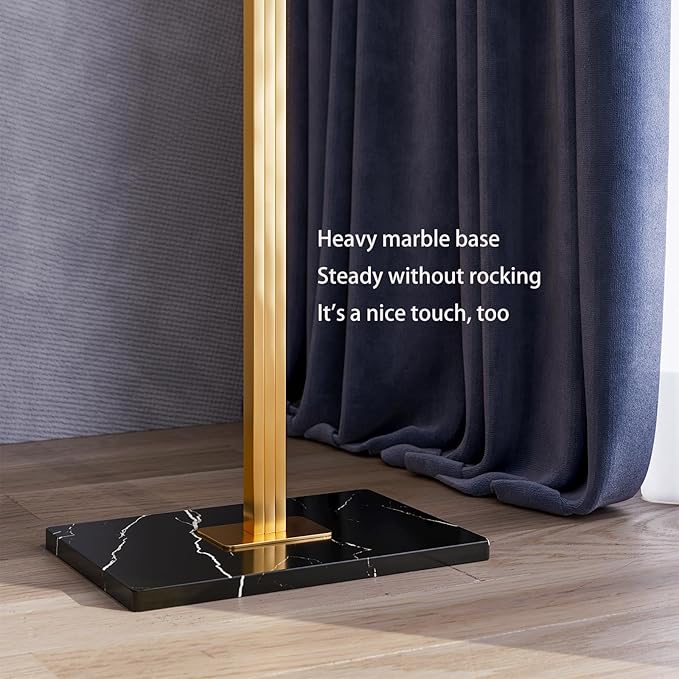 Gold Coat rack,Sturdy coat tree freestanding heavy duty with Marble Base,Metal standing coat rack for Bedroom,Entrance,Modern coat hanger stand for Coats,Hats,Bags(gold)