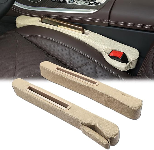 Car Accessories,Car Gap Plug,Car Seat Gap Prevent Small Items from Falling,2 Combinations of Main and Passenger Seats Universal.(Beige)