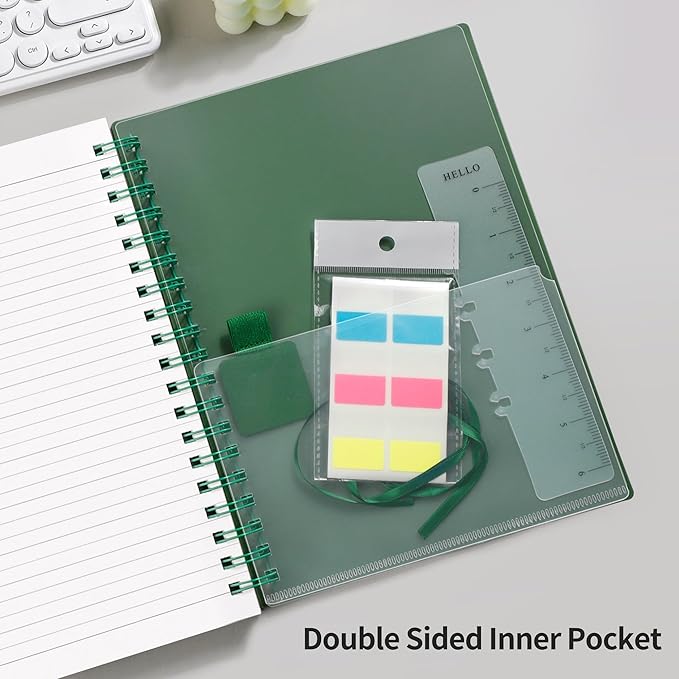 RETTACY Spiral College Ruled Notebook, 300 Pages, A5 Medium Size (5.7" x 8.2"), for School, Work, Writing, Journaling, 100 GSM Thick Paper, Flexible Plastic Cover (Tiffani Blue)