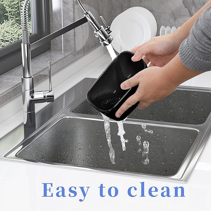 GDCZ Ceramics Butter Dish with Wooden Lid- Large Covered Butter Holder for Countertop, Butter Keeper Container Perfect for Holds 2X 4oz West/East Coast Butter (Black, 6.5 x 4.2x 3.9)