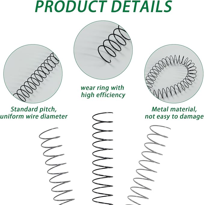 RAYSON 7.9mm Spiral Wire Coil Binding, 3:1 Pitch, 5/16" Coils Metal Comb Binding 40 Sheets Capacity, Black Color & Pack of 100