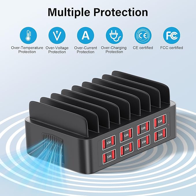 Charging Station for Multiple Devices, 150W USB Charger Station with16 Fast Charging Ports, Ipad Charging Station for Apple Devices Fire Tablets iPhone Samsung Android