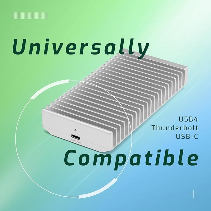 OWC 8TB Express 1M2 40Gb/s Portable NVMe SSD USB4 (Thunderbolt Compatible/USB-C) Ultra Fast External SSD Drive with Aluminum Heat Sink Enclosure