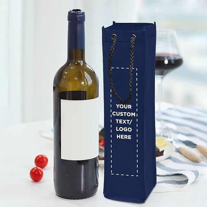 DISCOUNT PROMOS Non-Woven Vineyard Two Bottle Wine Bags