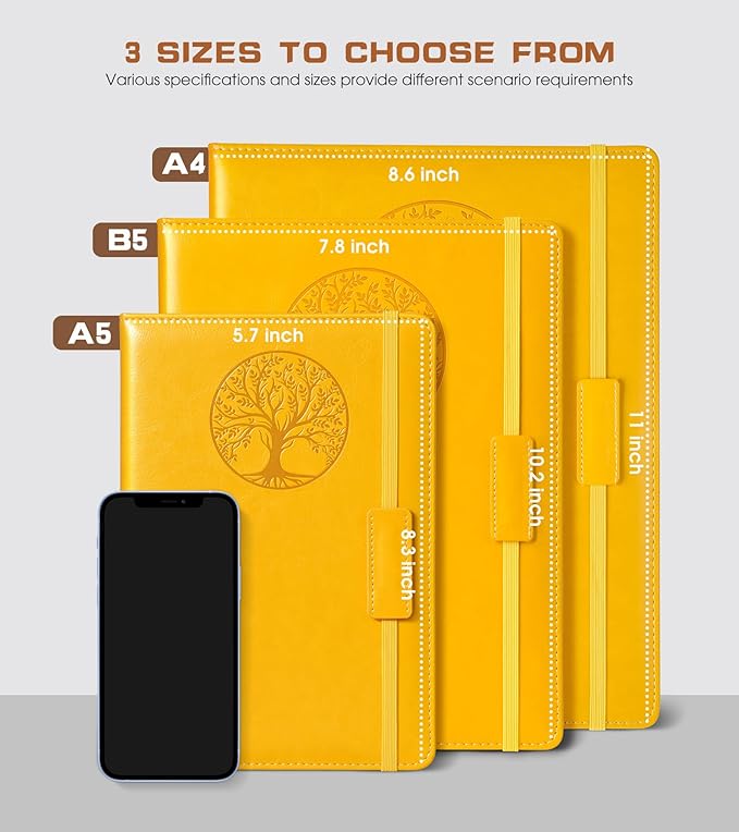 Lined Journal Notebook for Women Men,256 Pages B5 Large Hardcover Leather Journals for Writing,Travel,Business,Work,School,College Ruled Notebooks for Note Taking,Diary Notepad 7.8"×10.2"