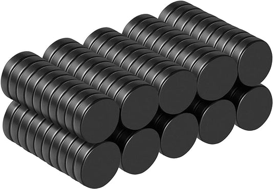 SMARTAKE 100 Pcs Refrigerator Magnets, Small Round Fridge Magnets, Multi-Use Premium Neodymium Office Magnets for Fridge, Whiteboard, Billboard in Home, Kitchen, Office and School (Black)