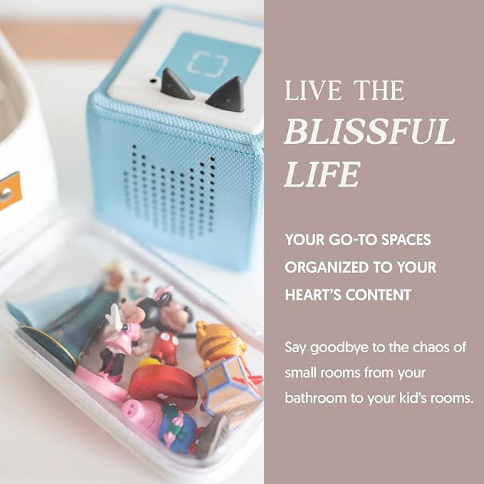 Maple & Lark Bliss Bins - Hard Sided Clear Zipper Case for Storage - Professional-Grade Plastic Clear Zipper Pencil Case, Toiletry Pouch, Travel Organizer, Cosmetic Bag, Toy Storage Bins (2 Pack, S)