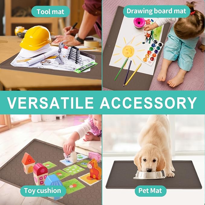 Under Sink Mat, 28"x22" Under Sink Mats for Kitchen, Silicone Waterproof Under Sink Liner, Sink Cabinet Organizer Tray with Drain Hole