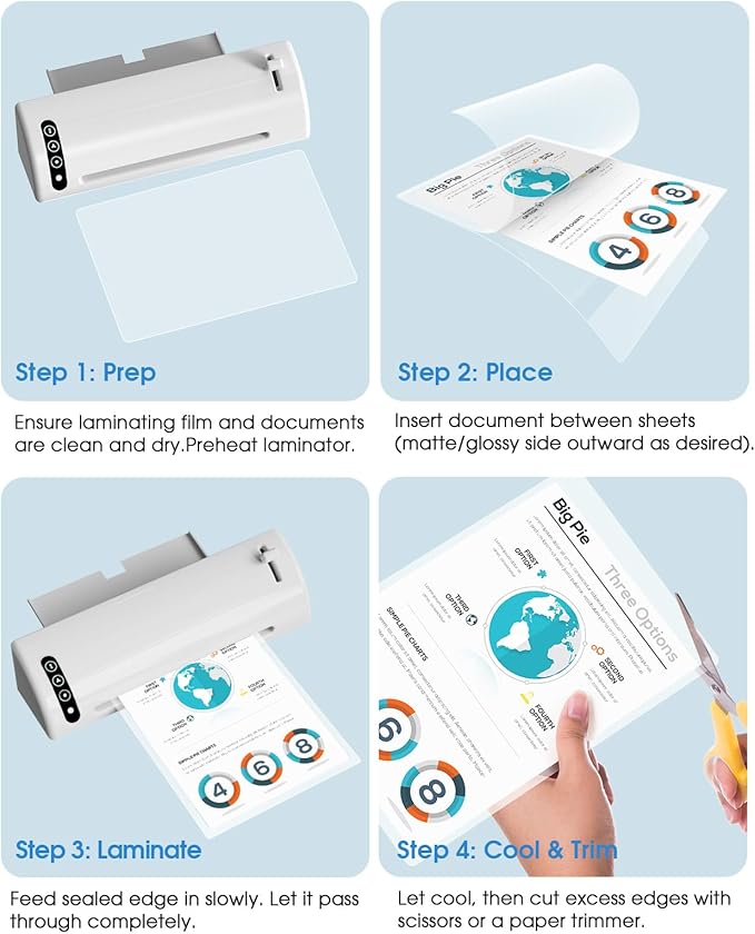 KTRIO Laminating Sheets 5 Mil, Hold 8.5 x 11 inches Sheet, 100 Pack, Clear Thermal Laminate Pouches for Laminator, 9 x 11.5 inches Lamination Sheets for School, Home & Office