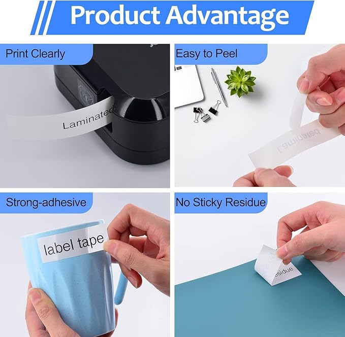 6 Pack 12mm 0.47 Laminated White Tape Compatible for Brother P-Touch Label Maker Tape TZe-231 12mm Label TZe231 1/2 Inch TZe TZ Tapes TZ-231 TZ231 for PT-D210 D200 D220 H100 H110 D400