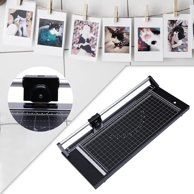 24 Inch Commercial Manual Precision Rotary Paper Trimmer Cutter,Heavy Duty,Smart Cut for Photo Paper, Film, Art Paper Jam, Office Paper, Thin Plastic Soft Board, PVC,Cutting Table 80x31.5cm