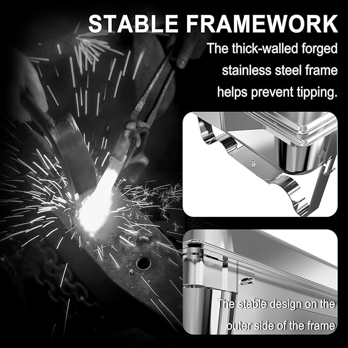 Chafing Dishes for Buffet 4 Pack, 11QT [Large Size and Sturdy] Stainless Steel Food Warmers for Parties Buffet [Silver Colors] Catering Supplies Buffet Display