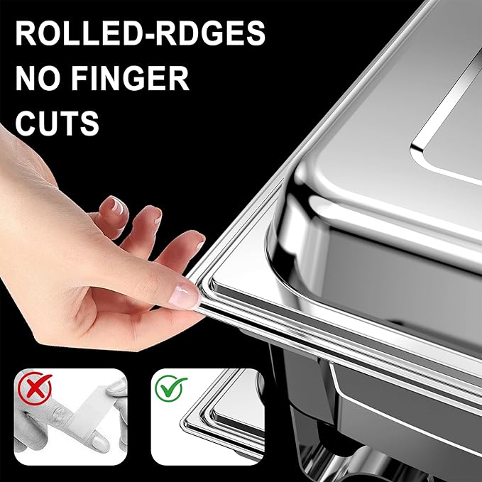 Chafing Dishes for Buffet 2 Pack, 11QT [Large Size and Sturdy] Stainless Steel Food Warmers for Parties Buffet [Silver Colors] Catering Supplies Buffet Display