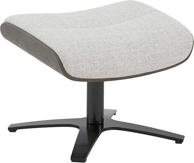 CHITA Fabric Reclining Swivel Chair with Adjustable Headrest and Ottoman for Living Room, White (Multi-Colored)