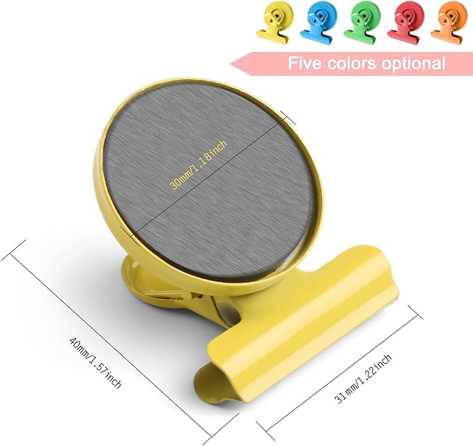 VNDUEEY 12 Pack Colorful Strong Magnetic Clips, Fridge Magnets Refrigerator Magnets, Clips Magnets for Whiteboard, Locker, Kitchen, Office Organizing Decorating (Multicolored)