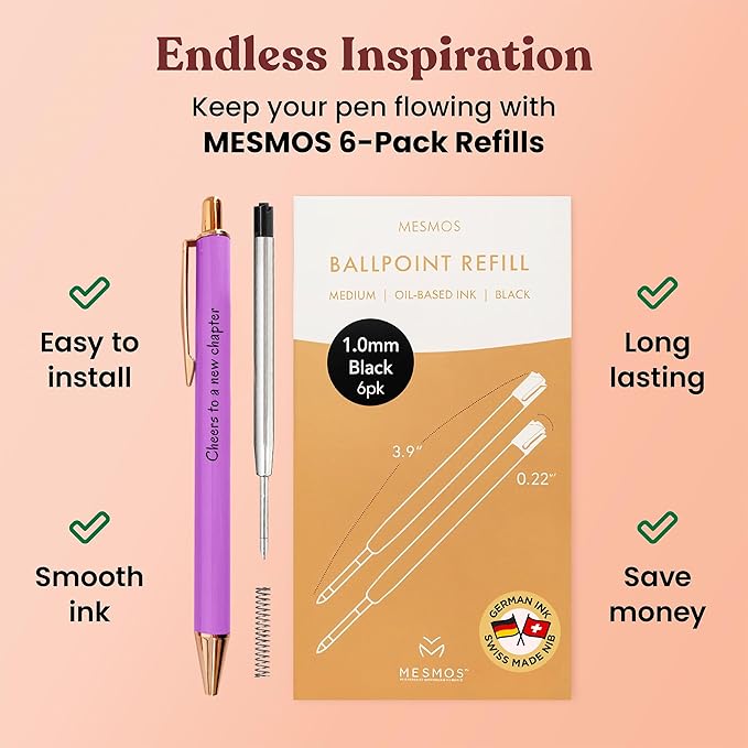 MESMOS 3pk Fancy Pens, Retirement Gift for Women, Farewell Gifts for Coworkers, Cool Happy Retirement for Teacher, Goodbye for Coworkers Women, Going Away Gifts for Friends