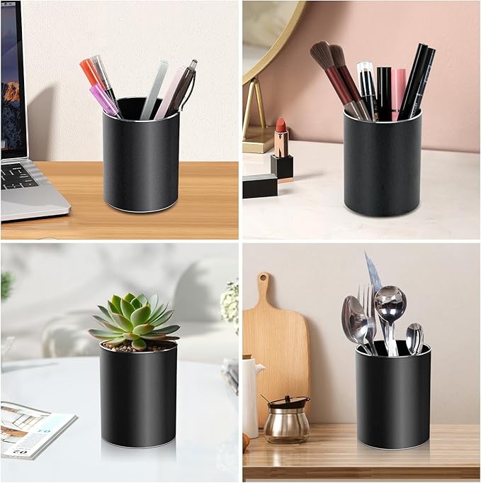 Christian Gifts,Metal Pen Holder Aluminum Pencil Holder for desk,Round Desktop Organizer and Black Pencil Cup for Office, School, Home and Stationary Supplies (Philippians 4:13)