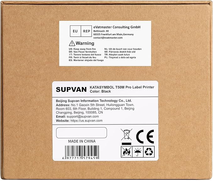 SUPVAN T50M Pro Bluetooth Label Maker Machine with 4 Tapes, Wide Waterproof Label, Versatile App with 40 Fonts and 450+ Icons, Inkless Labeler for Home, Kitchen, School, Office Organization, Black