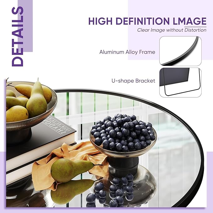 Full Length Mirror, 91"x46" Oversized Floor Mirror Freestanding, Full Body Mirror Floor Standing Mirrors with Stand, Hanging Mounted Mirrors for Bedroom Living Room, Black, Arched Style