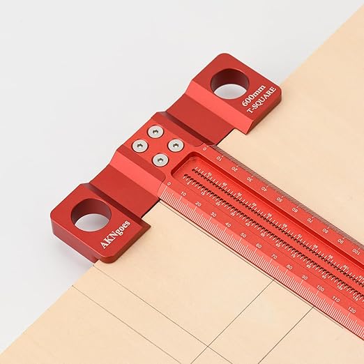 Woodworking Scriber T-Square Ruler 300mm with Thoughtful Support Lips, Architect Ruler for Carpenter Work, Layout and Measuring Tools…