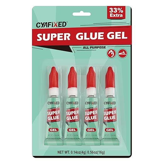 Super Glue Gel Clear for Wood Plastic Metal, Instant Superglue All Purpose Multipack Cyanoacrylate Adhesive Repair Ceramic Model Leather Rubber Glass Pottery, Strong Bonding Single Use Glue Minis