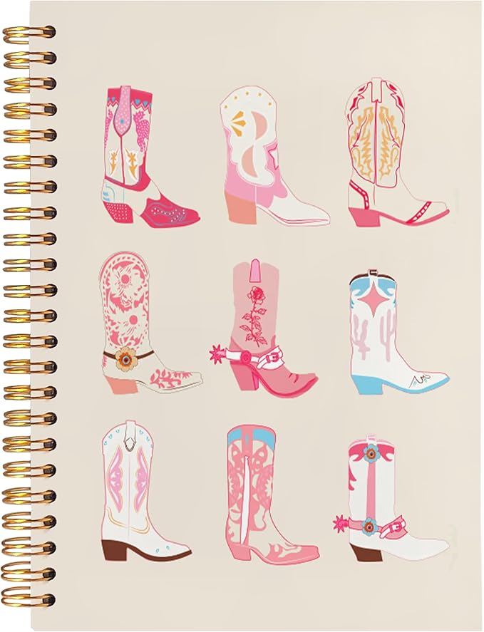 BearCake Western Cowgirl Notebook,Cowgirl Western Gifts for Women,Cute Spiral Journal Notebooks for Women girls ,Western Office Supplies, Western Stuff for Women,Preppy Pink Notebook,Cowgirl Stuff, 5.5x8.3