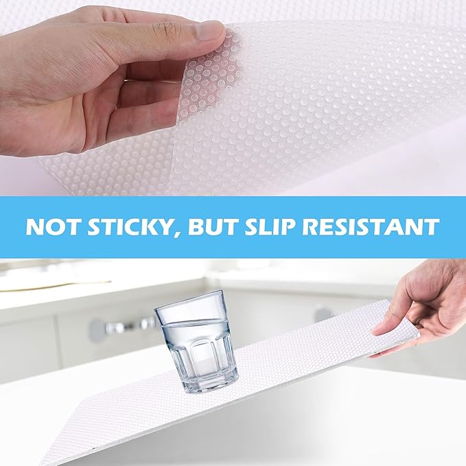 Drawer Liners, Waterproof Shelf Liner, Anti-Slip Non-Adhesive BPA Free Kitchen Cupboard Cabinet Liner Refridge Fridge Mats Sink Protector Strong Durable for Home (Clear/11.8in x 20Ft)