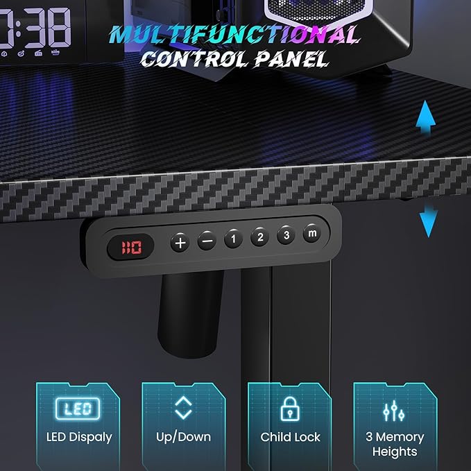 SIAGO Electric Standing Desk Adjustable - 63 x 24 Inch Sit Stand up Desk with Cable Management - 3 Memory Preset Adjustable Height Table