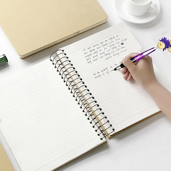 8pcs Mop Head Ballpoint Pens, Funny Mophea Topper Pen with Plush Hair Writing Click Pen Portable Cute Cartoon Multi-function Signing Pens Decor Gift for Office Home Kids and Adultes 8-color outfit