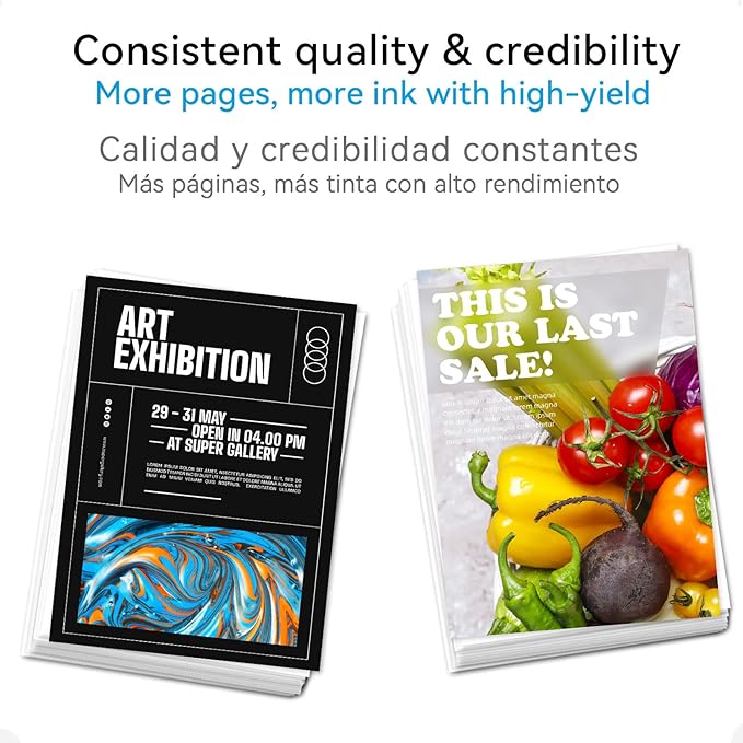 62XL Ink Cartridge Combo Pack Compatible for HP Ink 62 Black Color Compatible for Envy 7640 7645 5660 5665 5642 5540 OfficeJet 8045 8040 5746 5745 250 200 Printer