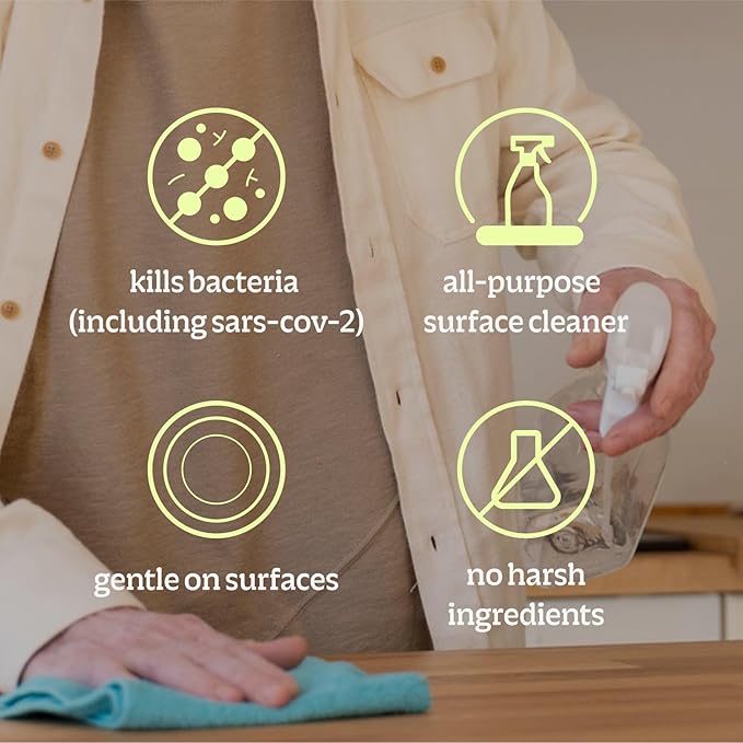 BRIOTECH Sanitizer Disinfectant Hypochlorous Spray, Kill 99.99% of Viruses & Bacteria, Control Mold, Eliminate Odor, Gentle for Nursery & Play Rooms, Food Contact Surface Sanitizer, 32 fl oz (4 Pack)