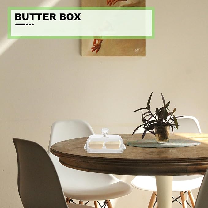 IMIKEYA Practical Butter Holder with Lid for Home and Restaurant Covered Butter Box Keeps Freshness Safe Food Storage Container Desserts Snacks Easy to Clean Small